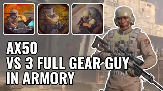 AX 50 VS 3 FULL GEAR GUY IN ARMORY - ARENA BREAKOUT GAMEPLAY