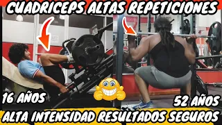 Cuadriceps ALTAS REPETICIONES + Alta intensidad + Haz CRECER TUS PIERNAS Ya