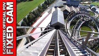 Mammut Tripsdrill - Roller Coaster Back View POV On Ride Wooden Gerstlauer (Theme Park Germany)