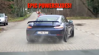 Supercars Accelerating in Rain, POWERSLIDES! GT4, 900HP Huracan, R8 V10, 600LT, E63S, M5, RS6 C8, M2