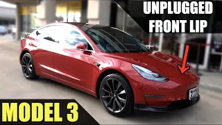 Tesla Model 3 Unplugged Performance Front Lip Spoiler Installation