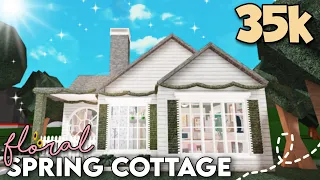 Bloxburg: NO GAMEPASS Floral Spring Cottage Speedbuild + Tour | Aesthetic Cozy Budget House - 35K