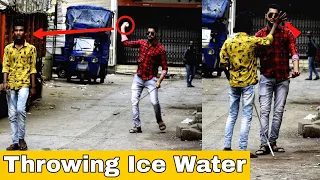 throwing ice water balloons at people prank | prakash peswani prank |