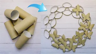 Very Spectacular! Butterfly Wall Decoration DIY / Unusual Toilet Paper Rolls Craft Idea