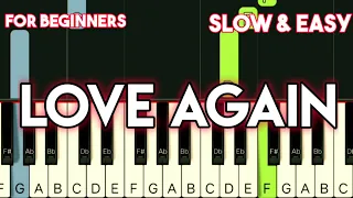 DUA LIPA - LOVE AGAIN | SLOW & EASY PIANO TUTORIAL