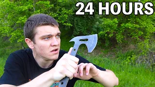 I Spent 24 Hours in the WOODS ALONE!