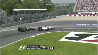 Pedro de la Rosa overtake on Heikki Kovalainen Canadian GP 2010