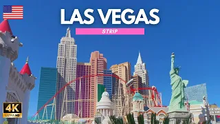 [4K] Las Vegas Strip Walking Tour❤️ [FULL VERSION] virtual walk Documentary Hotels Travel Guide 🚶‍♂️