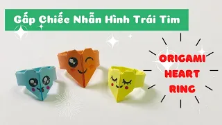 Gấp Chiếc Nhẫn Hình Trái Tim Bằng Giấy l How To Make Paper Heart Ring l ORIGAMI RING