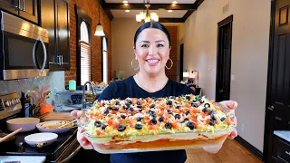 Mexican American "7 Layer Dip" Ground Beef Casserole That everyone will LOVE!!!