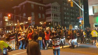 Sens fans celebrate victory in Game One of Eastern Conference Finals