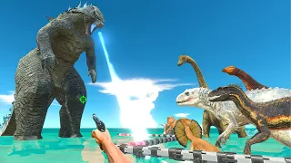 FPS Avatar and Dinosaurs Squad Fights Godzilla 2014 - Animal Revolt Battle Simulator