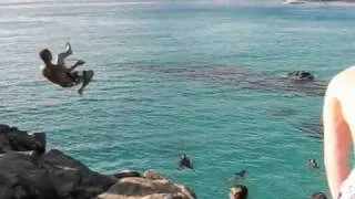 bgmajor at waimea jumping off  "the rock"