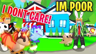 I pretend to be poor.......(exposed in rich adopt me server)