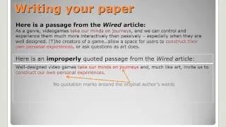 Avoiding Plagiarism Tutorial: Quoting [6/7]