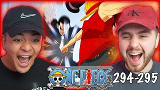 LUFFY VS LUCCI! BUSTER CALL BEGINS - One Piece Episode 294 & 295 REACTION + REVIEW!