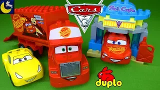 Lego Duplo Disney Cars 3 Toys Mack Hauler Lightning McQueen Cruz Ramirez Race Cars Flo's Cafe Toys