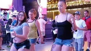 Amazing girls dancing at las vegas Fremont Street #shorts #fremont #lasvegas