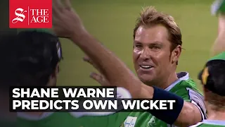 Shane Warne predicts how he'll take wicket live on air