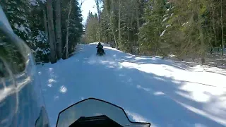 Snowmobiling in Maine..Inside Baxter state park with CD..40 miles  un groomed trail through the park