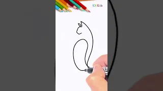 One Line Drawing _ How to draw a Cat #shorts