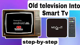 OLD TV into Smart TV  MX Q PRO 4K ANDROID TV BOX REVIEW