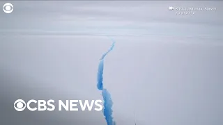 Giant iceberg breaks away from the Brunt Ice Shelf in Antarctica