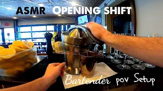 Bartender GoPro POV: Thursday Opening Shift | Entire Bar Setup ( asmr )