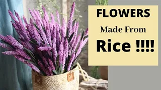 DIY Flower Making From Rice / Easy Flower Making Tutorial By Aloha Crafts