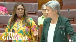 'Call for a ceasefire now': Mehreen Faruqi and Penny Wong in heated debate over Gaza