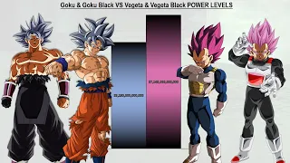 Goku & Goku Black VS Vegeta & Vegeta Black POWER LEVELS All Forms - DBS / SDBH