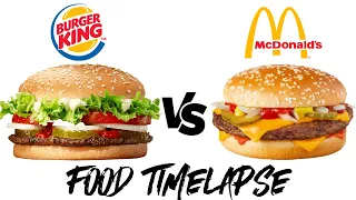 Food Timelapse: Burger King Whopper Vs Mcdonalds Quarter Pounder || Food Time Lapse макдональдс