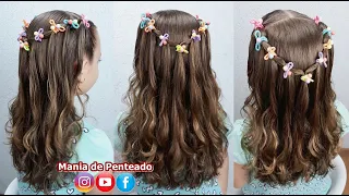 Penteado Fácil e Rápido para Meninas com Elásticos | Quick & Easy Hairstyle with Elastics for Girls