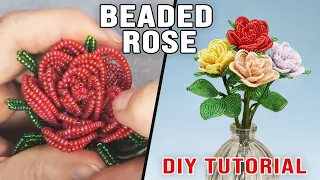 DIY Beaded Rose Tutorial | How to make French Beaded Flowers