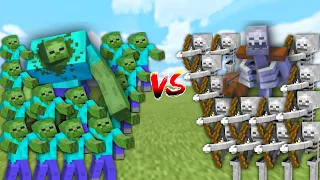Extreme ZOMBIE ARMY vs SKELETON ARMY in Minecraft Mob Battle
