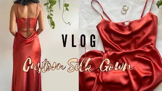 Making A Custom Silk Gown/ VLOG