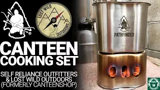 Pathfinder Canteen Cook Set:  Wide Mouth Canteen, Cup, Lid, & Stove