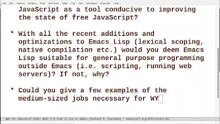 EmacsConf 2022 Q&A: What I'd like to see in Emacs