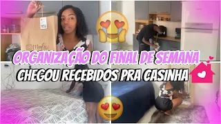 Recebidos pra casinha 🥰 | organizando a casa pro fim de semana | ele me ajudou 💕