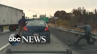 Video shows moment traffic stop becomes near-fatal gun battle