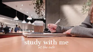 cafe study with me | 1-hour real-time, coffee shop ambiance asmr, no music [with background noise]