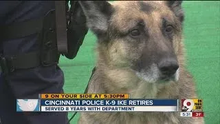 Cincinnati police K-9 Ike retires