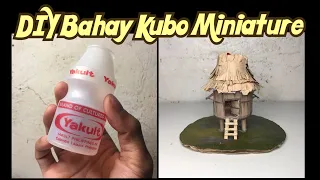 DIY Bahay Kubo Miniature using Yakult Bottle | Recycling Project | Easy and Low Cost