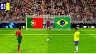 Ronaldo Vs Neymar | Portugal Vs Brazil Match | Penalty Shootout Match 161| Efootball Gameplay 2024.