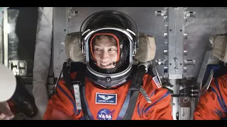 Astronaut Christina Koch ACES Spacesuit (Artemis 2 training footage)