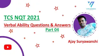 TCS NQT Verbal Ability Questions & Answer 2021 |TCS NQT Previous Year Questions|Part 2 | Virtuepedia