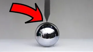 EXPERIMENT HYDRAULIC Guillotine 100 TON vs METAL BALL !