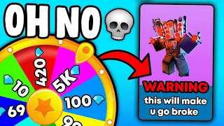 GEM WHEEL CHOOSES what I BUY... (Toilet Tower Defense)