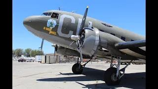 Douglas C-53D D-Day Doll - Left Engine Takeoff View - 2 Jul 2022