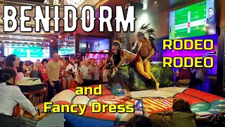 SPAIN: BENIDORM. A funny night out. RODEO and Fancy Dress Carnival at their best.